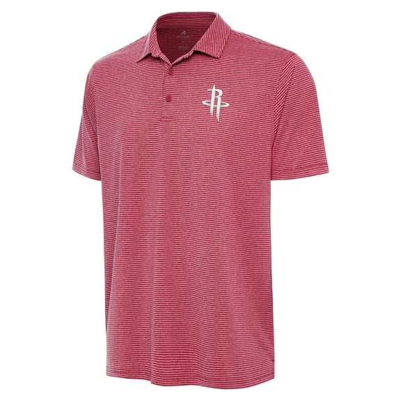 Men's Antigua  Heather Red Houston Rockets Scheme Polo