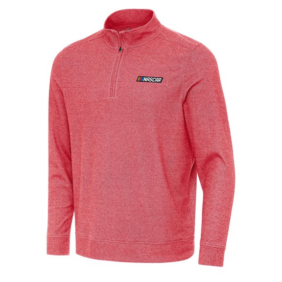 Men's Antigua  Heather Red NASCAR Merchandise Subtle 1/4 Zip Pullover Direct to Film
