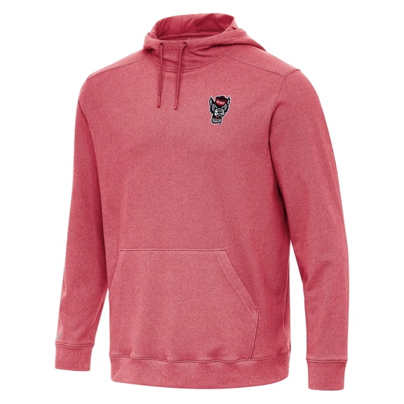 Men's Antigua Heather Red NC State Wolfpack Cloud Pullover Hoodie
