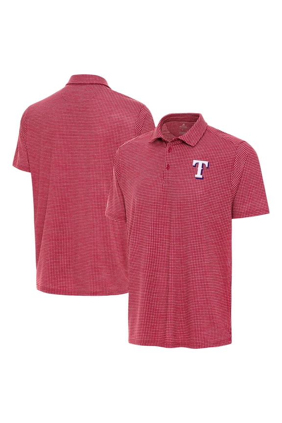 Men's Antigua Heather Red Texas Rangers Replica Polo