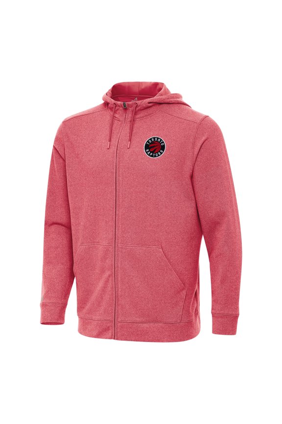 Men's Antigua Heather Red Toronto Raptors Effortless Full-Zip Hoodie Jacket