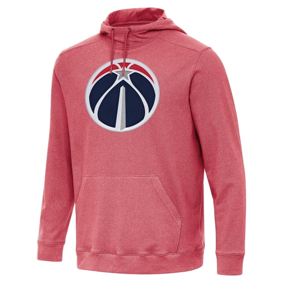 Men's Antigua Heather Red Washington Wizards Cloud Pullover Hoodie