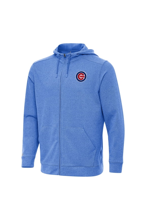 Men's Antigua Heather Royal Chicago Cubs Effortless Full-Zip Hooded Jacket