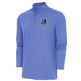 thumbnail image 1 of Men's Antigua  Heather Royal Dallas Mavericks Hunk Quarter-Zip Pullover Top, 1 of 1