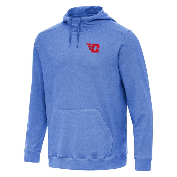 Men's Antigua Heather Royal Dayton Flyers Cloud Pullover Hoodie