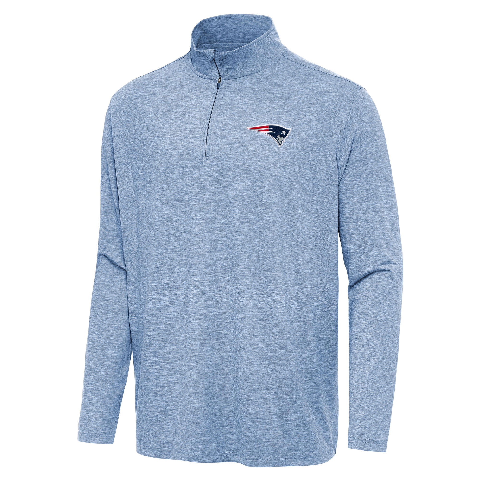 Men's Antigua Heather Royal New England Patriots Hunk Quarter-Zip