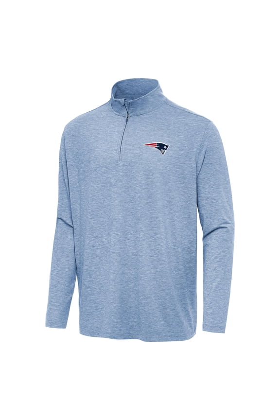 Men's Antigua Heather Royal New England Patriots Hunk Quarter-Zip Jacket