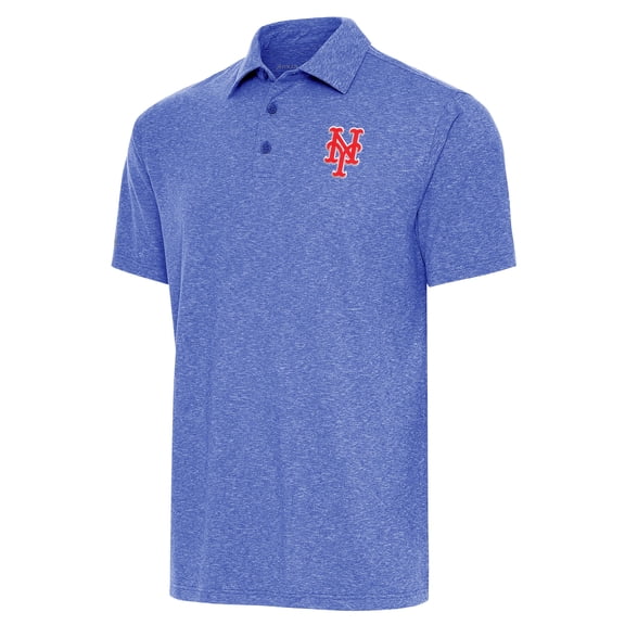 Men's Antigua Heather Royal New York Mets Par Polo