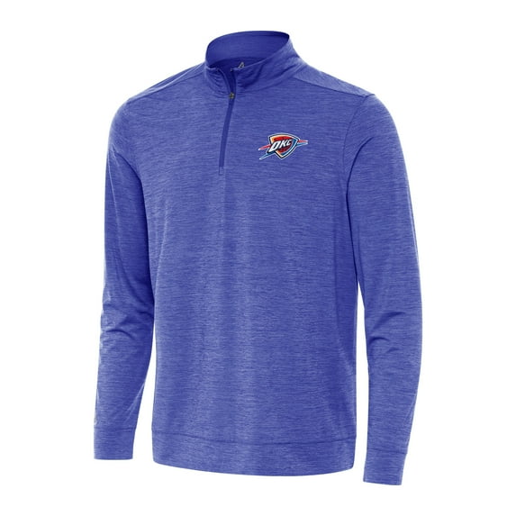 Men's Antigua Heather Royal Oklahoma City Thunder Bright Quarter-Zip Top