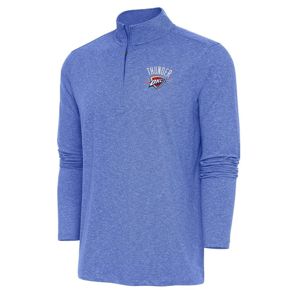 Men's Antigua  Heather Royal Oklahoma City Thunder Hunk Quarter-Zip Pullover Top
