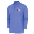 thumbnail image 1 of Men's Antigua  Heather Royal Philadelphia 76ers Hunk Quarter-Zip Pullover Top, 1 of 1