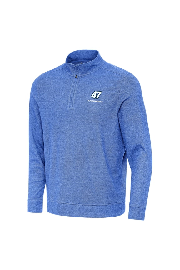 Men's-Antigua Heather Royal Ricky Stenhouse Jr. Subtle Quarter-Zip Pullover Top