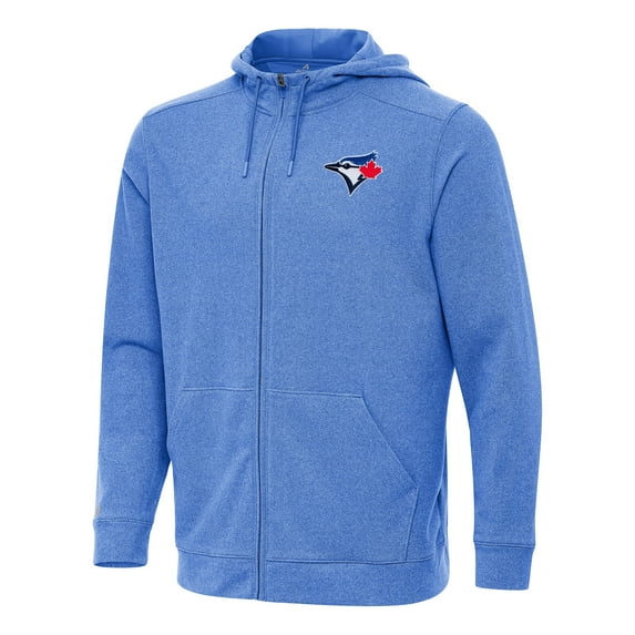 Men's Antigua Heather Royal Toronto Blue Jays Effortless Full-Zip Hooded Jacket