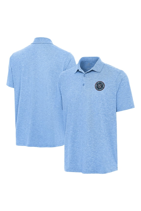 Men's Antigua Heather Sky Blue New York City FC Par 3 Polo