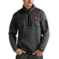 thumbnail image 1 of Men's Antigua Heathered Black Illinois State Redbirds Fortune Quarter-Zip Pullover Jacket, 1 of 1
