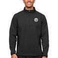 thumbnail image 1 of Men's Antigua Heathered Black Pittsburgh Steelers Course Quarter-Zip Pullover Top, 1 of 1