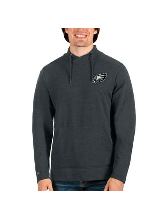 Men's Antigua Black Philadelphia Eagles Victory Pullover Sweatshirt Size: Medium