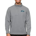 thumbnail image 1 of Men's Antigua Heathered Gray Mid Michigan College Course Quarter-Zip Pullover Top, 1 of 1