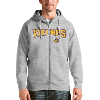 Men's Antigua Heathered Gray Minnesota Vikings Reward Crewneck Pullover  Sweatshirt