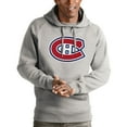 thumbnail image 1 of Men's Antigua Heathered Gray Montreal Canadiens Logo Victory Pullover Hoodie, 1 of 1
