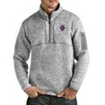 thumbnail image 1 of Men's Antigua Heathered Gray New England Revolution Logo Fortune Quarter-Zip Pullover Jacket, 1 of 1