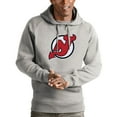 thumbnail image 1 of Men's Antigua Heathered Gray New Jersey Devils Logo Victory Pullover Hoodie, 1 of 1