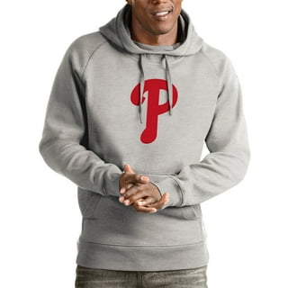 Antigua Philadelphia Phillies Women's Red Axe Bunker Hooded Sweatshirt, Red, 86% Cotton / 11% Polyester / 3% SPANDEX, Size M, Rally House