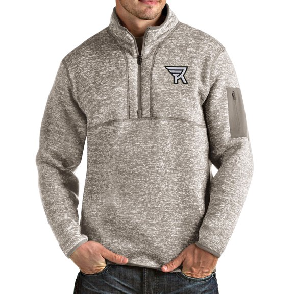 Men's Antigua Heathered Gray Rochester Knighthawks Fortune Half-Zip Pullover Jacket