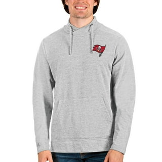 Men's Antigua Heather Gray Tampa Bay Buccaneers Victory Pullover Sweatshirt