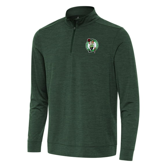 Men's Antigua Hunter Green Boston Celtics Bright Quarter-Zip Top