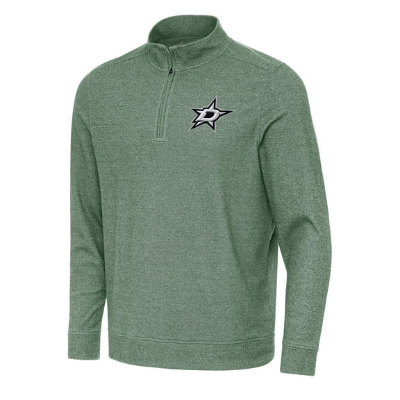 Men's Antigua Hunter Green Dallas Stars Subtle Quarter-Zip Sweatshirt