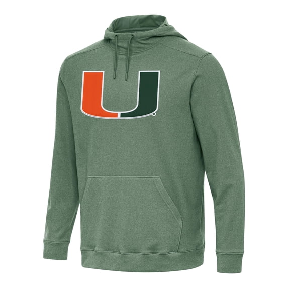 Men's Antigua Hunter Green Miami Hurricanes Cloud Pullover Hoodie