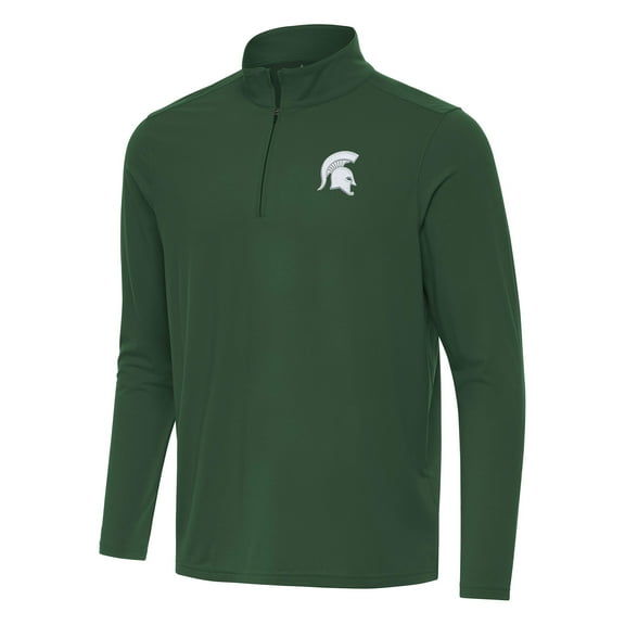 Men's Antigua Hunter Green Michigan State Spartans Intent Quarter-Zip Top