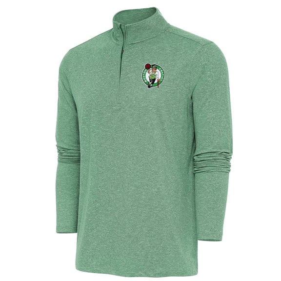 Men's Antigua Kelly Green Boston Celtics Hunk Quarter-Zip Pullover Top