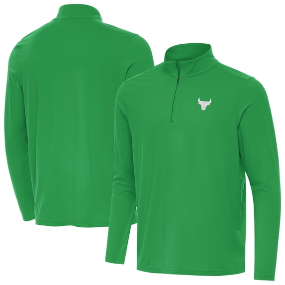 Men's Antigua Kelly Green Chicago Bulls St. Patrick's Day Intent Quarter-Zip Jacket