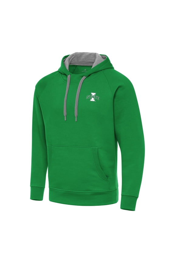 Men's-Antigua  Kelly Green Iowa State Cyclones St. Patrick's Day Fleece Raglan Victory Pullover Hoodie