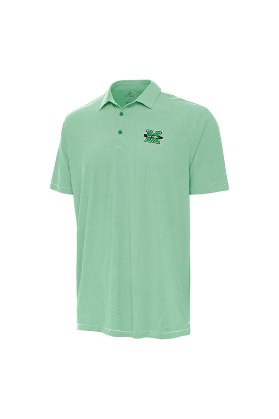 Men's Antigua Kelly Green Marshall Thundering Herd Twine Polo