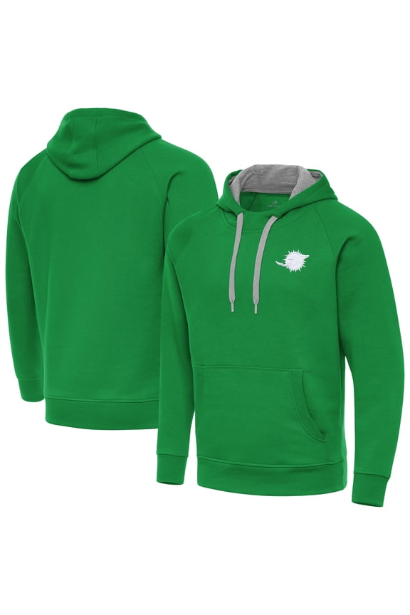 Men's Antigua Kelly Green Miami Dolphins St. Patrick's Day Victory Pullover Hoodie