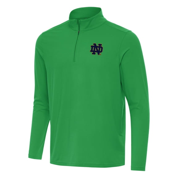 Men's Antigua Kelly Green Notre Dame Fighting Irish Intent Quarter-Zip Top