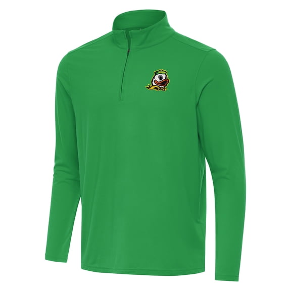 Men's Antigua Kelly Green Oregon Ducks Intent Quarter-Zip Top