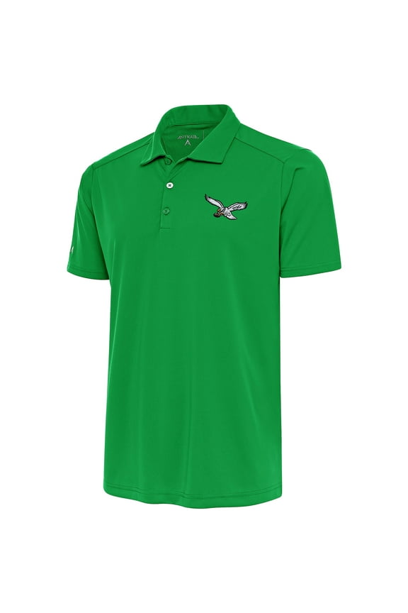 Men's Antigua Kelly Green Philadelphia Eagles Throwback Logo Legacy Pique Polo