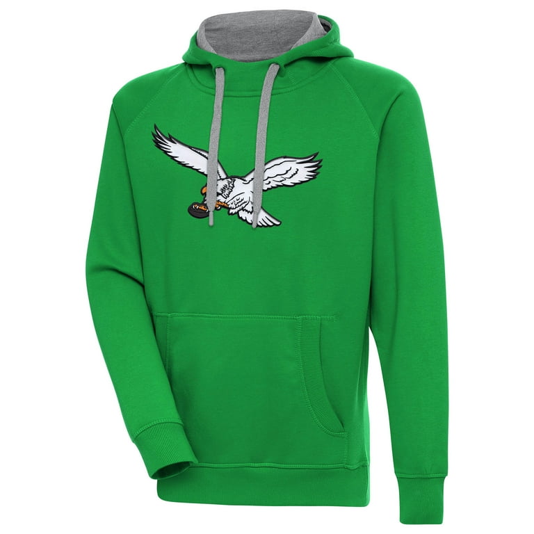 Men s Antigua Kelly Green Philadelphia Eagles Throwback Logo Victory Pullover Hoodie Walmart