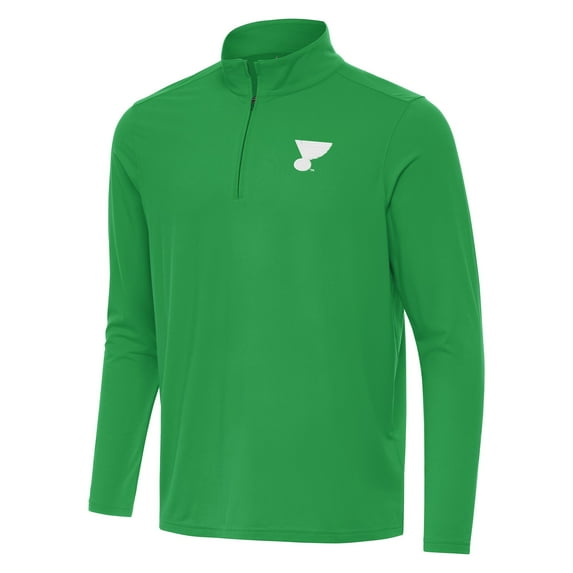 Men's Antigua Kelly Green Pittsburgh Penguins St. Patrick Intent Quarter-Zip Pullover Top