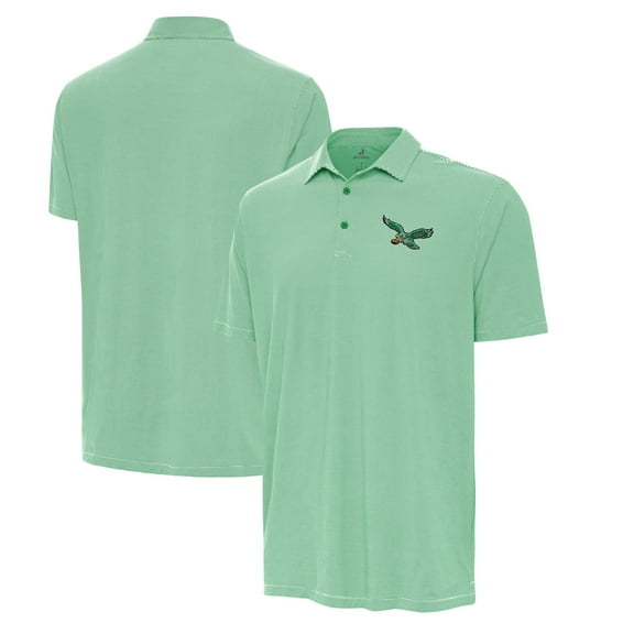 Men's Antigua Kelly Green/White Philadelphia Eagles Twine Performance Polo