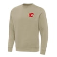thumbnail image 1 of Men's Antigua Khaki Calgary Flames Victory Crewneck Pullover Sweatshirt, 1 of 1