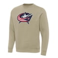 thumbnail image 1 of Men's Antigua Khaki Columbus Blue Jackets Victory Crewneck Pullover Sweatshirt, 1 of 1