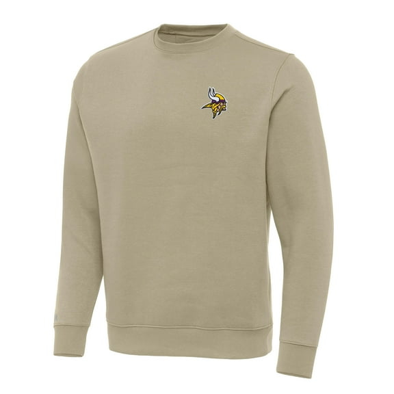 Men's Antigua Khaki Minnesota Vikings Victory Pullover Sweatshirt