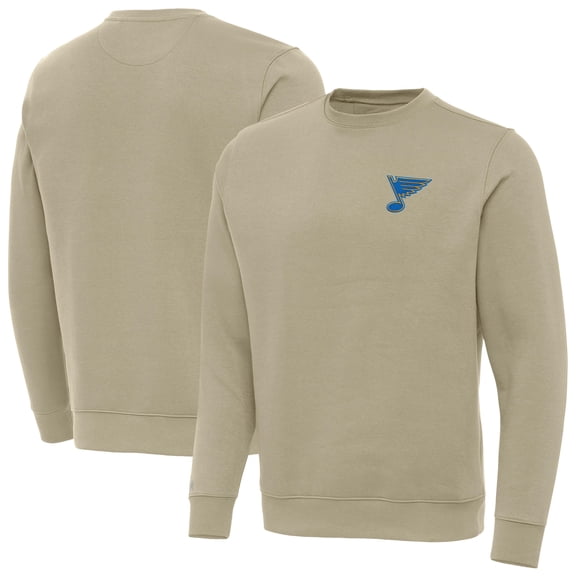 Men's Antigua Khaki St. Louis Blues Victory Pullover Sweatshirt