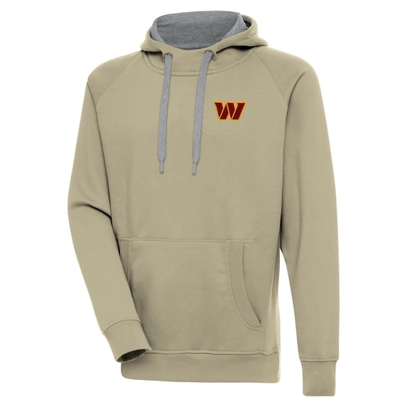 Men's Antigua Khaki Washington Commanders Victory Pullover Hoodie