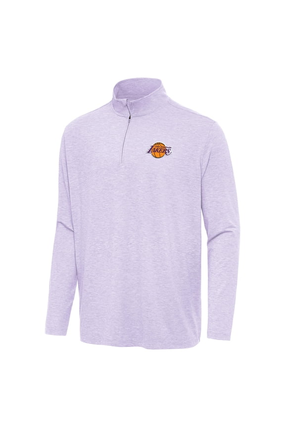 Men's Antigua Lavender Los Angeles Lakers Hunk Quarter-Zip Top